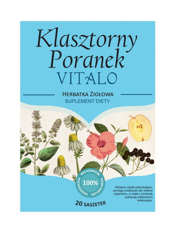 Herbal tea - Monastic morning - Vitalo - 20 twice bigger sachets 5g each - Franciscan Herbs - Franciscan Monks - traditional old herbal recipe