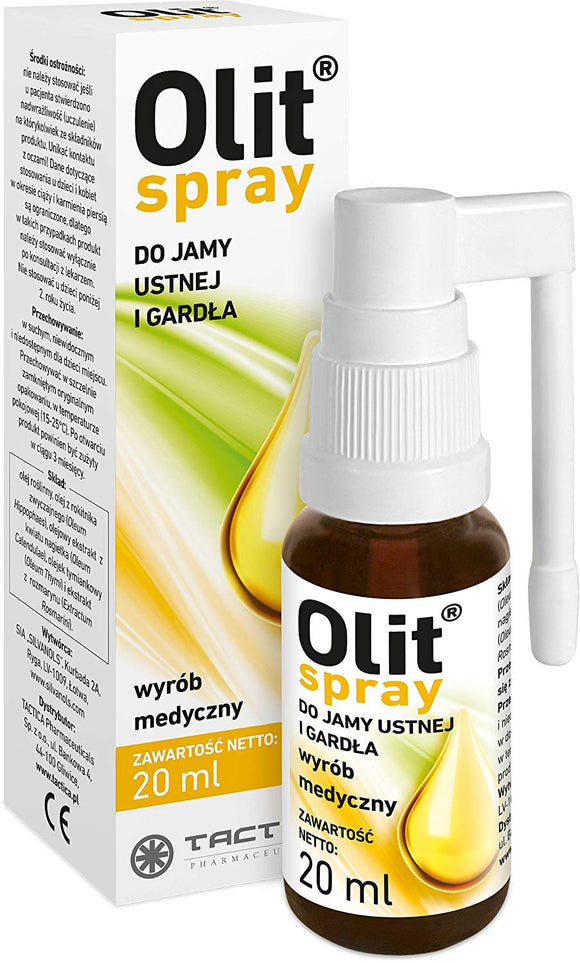 OLIT Spray - 20 ml - It alleviates symptoms of irritation of the mucous membranes of the mouth and throat after various procedures or in case of inflammation.