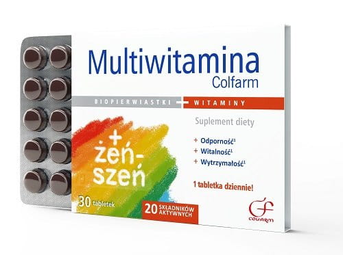 MULTIVITAMIN - 30 tablets - is an optimally configured mix of vitamins and minerals intended particularly for people who want to reinforce body immunity, improve concentration, reduce fatigue and support the nervous system.