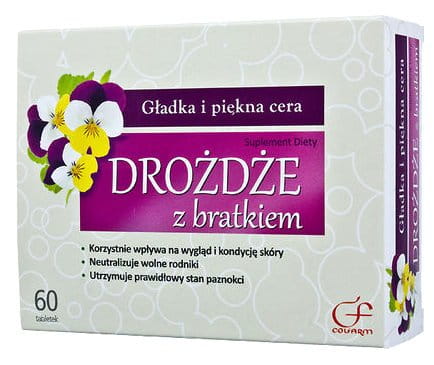 YEAST WITH HEARTSEASE - 60 tablets - Health and beauty of skin - Maintaining healthy skin, hair and nails - Antioxidative protection - NATURAL !!!