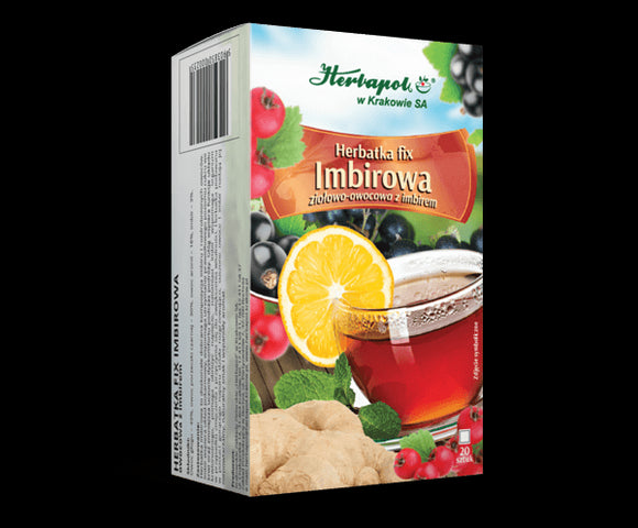 HERBAPOL - GINGER TEA-FIX - 20 sachets - is excellent composition of ginger and comminuted fruits, rich in vitamins and microelements - is also recommended for the person, who have 