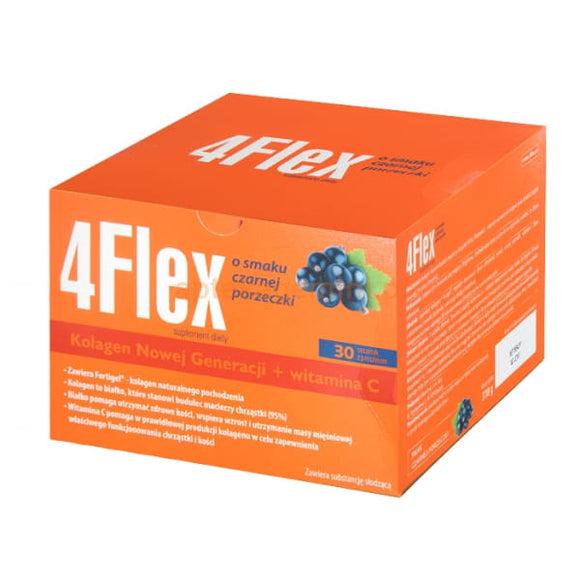 4 FLEX - 30 sachets  - New generation collagen + vitamin C, blackcurrant flavor