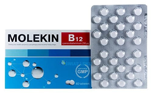 MOLEKIN B12 - 60 tablets - For the dietary management of: in cases of vitamin B12 deficiency, red blood cell formation disorders - anemia, disorders of the nervous system