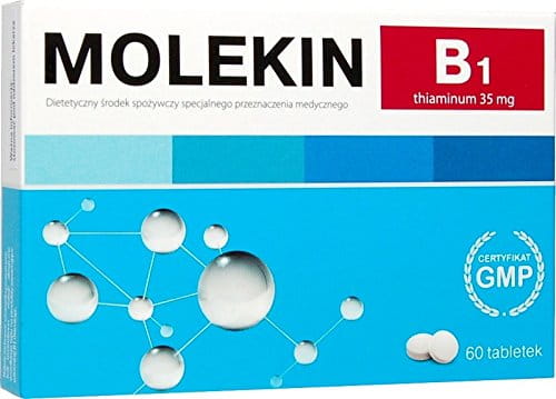 MOLEKIN B1 - 60 tablets - For the dietary management in adults: in the case of lack of vitamin B1, in the case of perineural inflammation, so-called. sciatica in conditions associated with nerve palsy