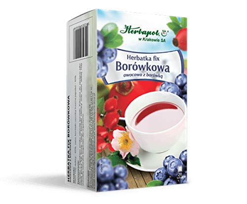 HERBAPOL - BILLBERRY TEA - FIX - 20 sachets - For preparation of a delicious beverage of a mild taste and aroma, rich in vitamins and mineral elements