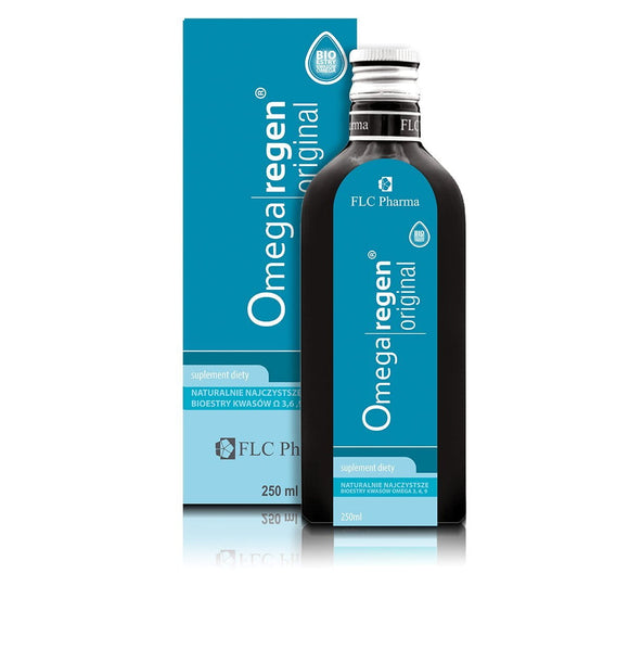 OMEGAREGEN ORGINAL - 250 ml - is a dietary supplement for those who consciously take care of their health – it is the essence of the purest omega acids 3, 6, 9 without any unhealthy substances that occur in linseed and fish oil.