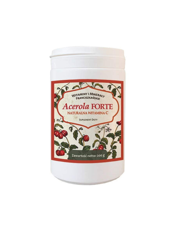 Acerola Forte Natural Vitamin C - Extract Powder - 200 Grams - Franciscan Monks - Traditional Old Herbal Recipe
