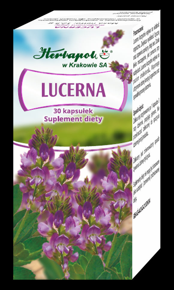 Herbapol LUCERNE - 30 capsules - This preparation aids vitality of the organism, ads vital forces, physical efficiency and ameliorate sleeping