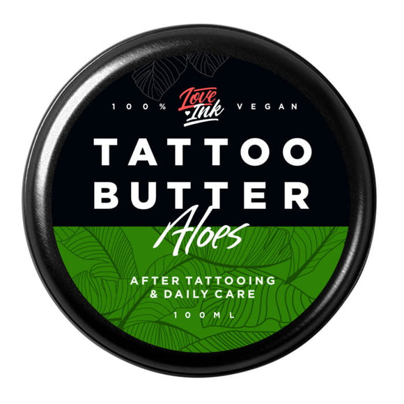LOVEINK TATTOO BUTTER - Butter For Daily Tattoo Care - ALOE - 100 ml - Suitable For Vegans