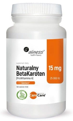 ALINESS Natural BetaKarotene 15 mg - 100 tablets - Suitable For Vegans