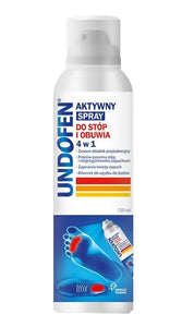 UNDOFEN - spray for feet and shoes 4 in 1 150ml - contains 100% natural ingredient Dermosoft, which has a high antibacterial effect eliminates excessive sweating and odor.