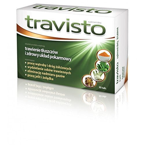 TRAVISTO - 30 tablets - support healthy digestion of fats and digestive system, helping to: - Liver and bile ducts, - The secretion of digestive juices, - Elimination of excess gases, - The function of intestines and stomach