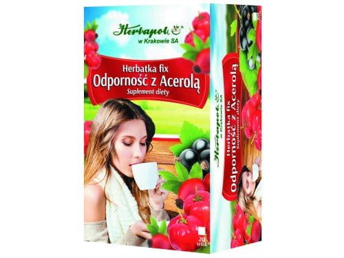 HERBAPOL - IMMUNITY WITH ACEROLA TEA FIX - 20 sachets - Herbs which compose the tea are recommended especially for people at risk of immunity loss - Perfect herbal composition with a beneficial effect on the increase of immunity of the organism