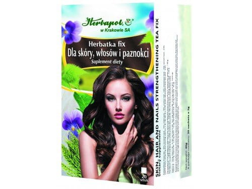 HERBAPOL - SKIN, HAIR AND NAILS STRENGTHENING TEA FIX - 20 sachets - The herbs and vitamins contained in the tea improve the elasticity and suppleness of skin, and support hair nad nail care.