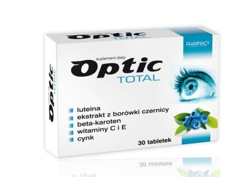 OPTIC TOTAL - 30 tablets - is recommended for people at risk factors for visual impairment, such as: long-term working at the computer, under artificial or low light, spending many hours in reading, driving vehicles, exposed to strong sunlight.