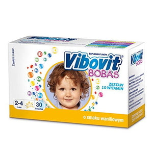 VIBOVIT BOBAS - 30 sachets - vanila flavor - is a set of 10 essential vitamins are important for the proper functioning of the body Vibovit Bobas complements the daily diet of children aged 2-4 years