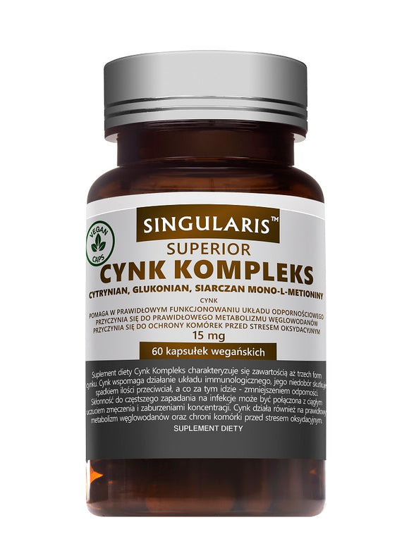 SINGULARIS SUPERIOR ZINC Complex 15mg - 60 capsules