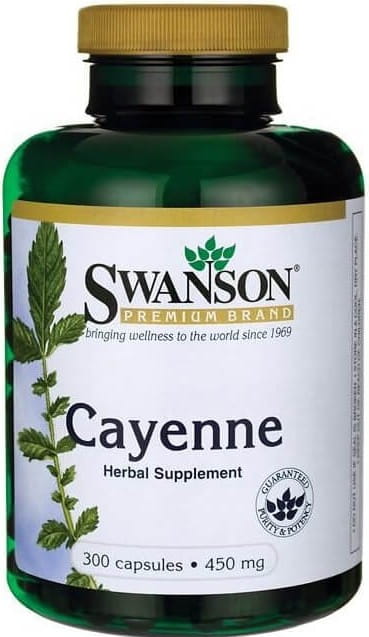 Cayenne Pepper natural capsaicin 450mg - 300 capsules SWANSON