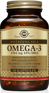 Omega-3 natural Source 1764 mg EPA And DHA Cold-water Fish Oil Concentrate - 50 capsules Solgar