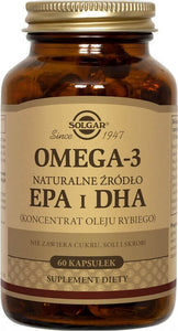 Omega-3 natural Source of EPA and DHA Fish Oil Concentrate - 60 capsules Solgar