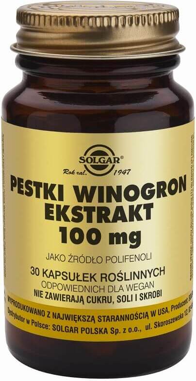 Grape seed extract source of polyphenols 100mg - 30 capsules - Solgar