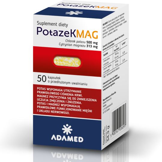 Potazek MAG - 50 capsules - in deficiencies of magnesium and potassium