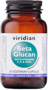 Beta Glucan With Vitamins C and D and Zinc - 30 Capsules VIRIDIAN