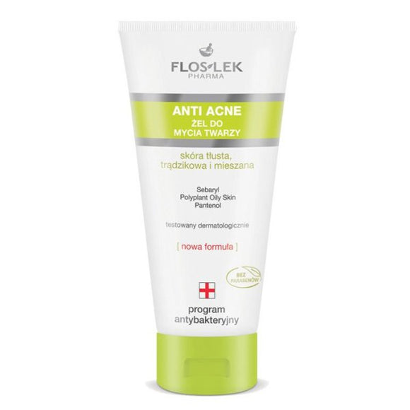 Flos-Lek Anti-Acne Antibacterial Face Wash Gel - 200 ml