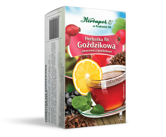 HERBAPOL - CLOVE TEA-FIX - 20 sachets - The tea is especially recommended for long autumn-winter evenings - is natural, excellent composition of clove and comminuted fruits, rich in vitamins and microelements