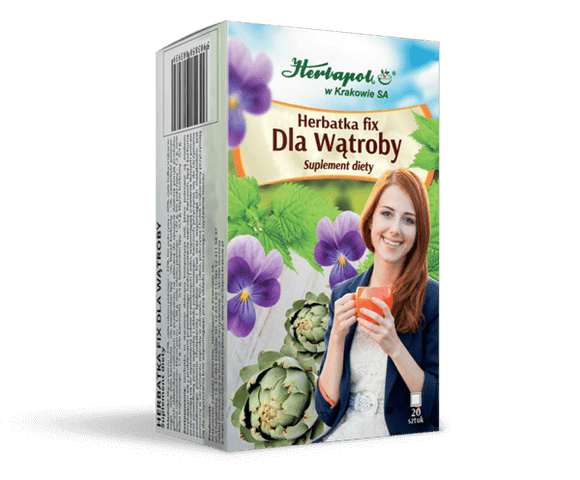 HERBAPOL - TEA FOR THE LIVER FIX - 20 sachets - is a perfectly composed mixture of herbs, especially recommended for people who suffer from permanent hepatic ailments