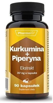 PHARMOVIT - Curcumin + Piperine - Immune System Support - 90 Capsules