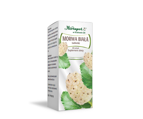 Herbapol WHITE MULBERRY - 30 tablets - also helps to reduce the body demand for sweets, which helps you to lose weight - helps to maintain the correct sugar level in blood