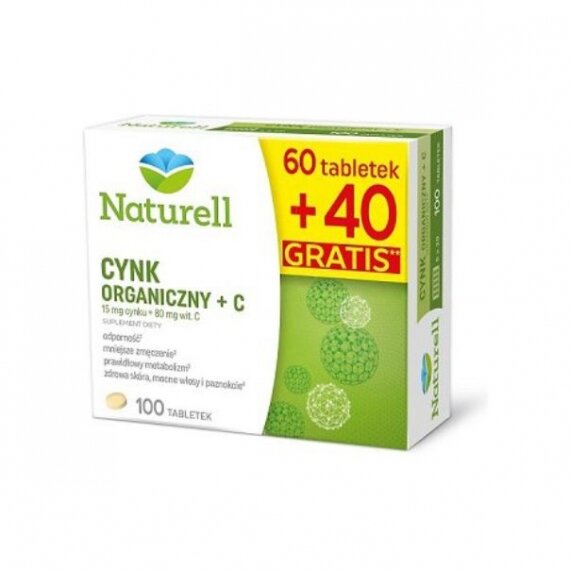 Naturell Organic Zinc + Vitamin C - 100 tablets