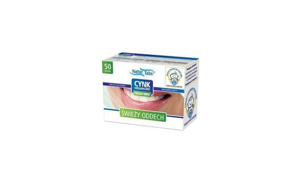Organic Zinc Naturtabs Fresh Mint - 50 tablets