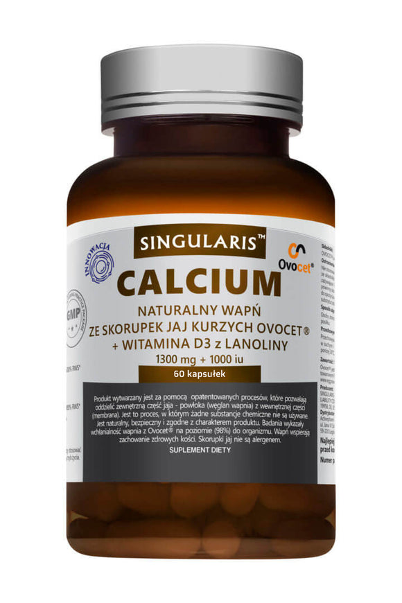 Singularis Natural Calcium From OVOCET Chicken Eggshells + Vitamin D3 - 60 capsules