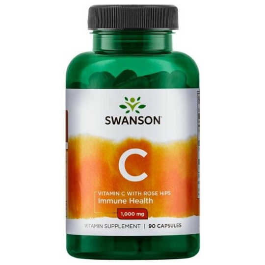 Swanson Vitamin C with Rose Hips - Vitamin C 1000mg With The Addition Of Wild Rose - 90 Capsules