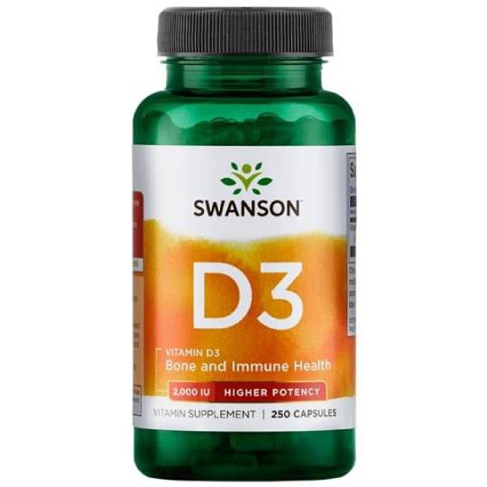 SWANSON D3 - Vitamin D 2000 IU - 250 capsules