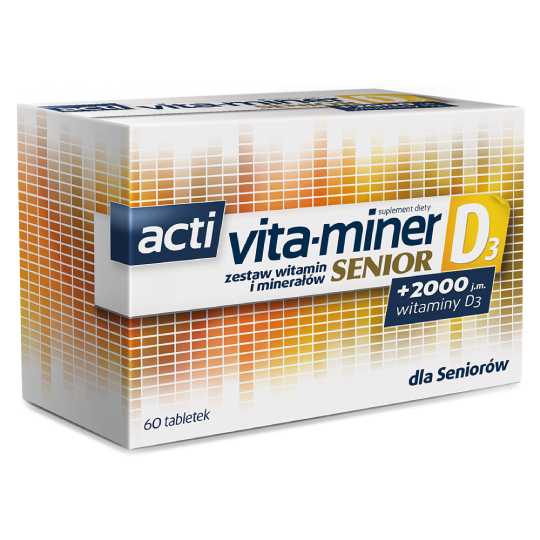 Acti Vita-miner SENIOR D3 - A Set Of Vitamins And Minerals - 60 tablets